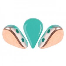 Les perles par Puca® Amos beads Opaque green turquoise capri gold 63130/27101